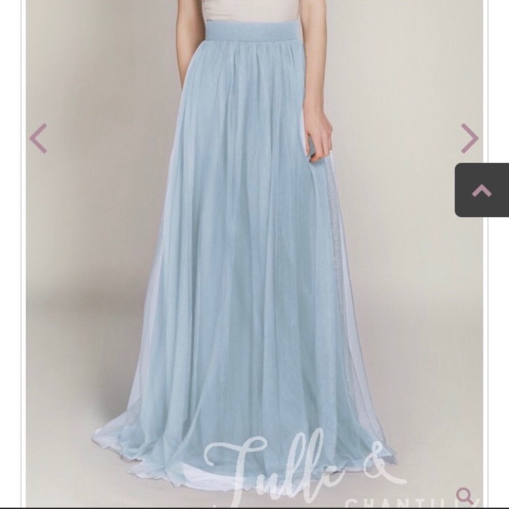 Tulle and Chantilly Tulle Maxi Skirt